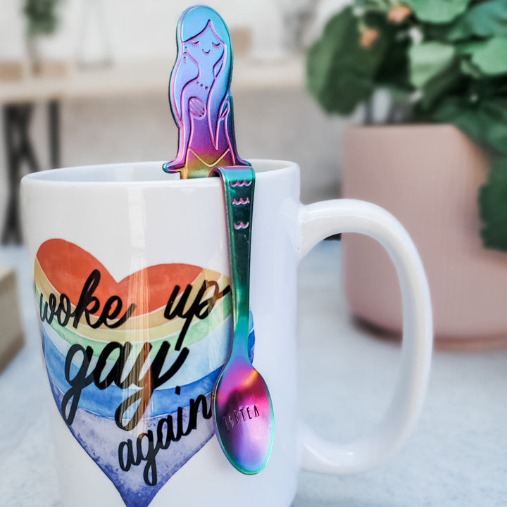 Woke Up Gay Again Coffee Mug - Funny Political PRIDE Coffee Cup for Work - Gift for LGBTQIA Friend - Pride Party Coffee Cup - Gay Home Decor