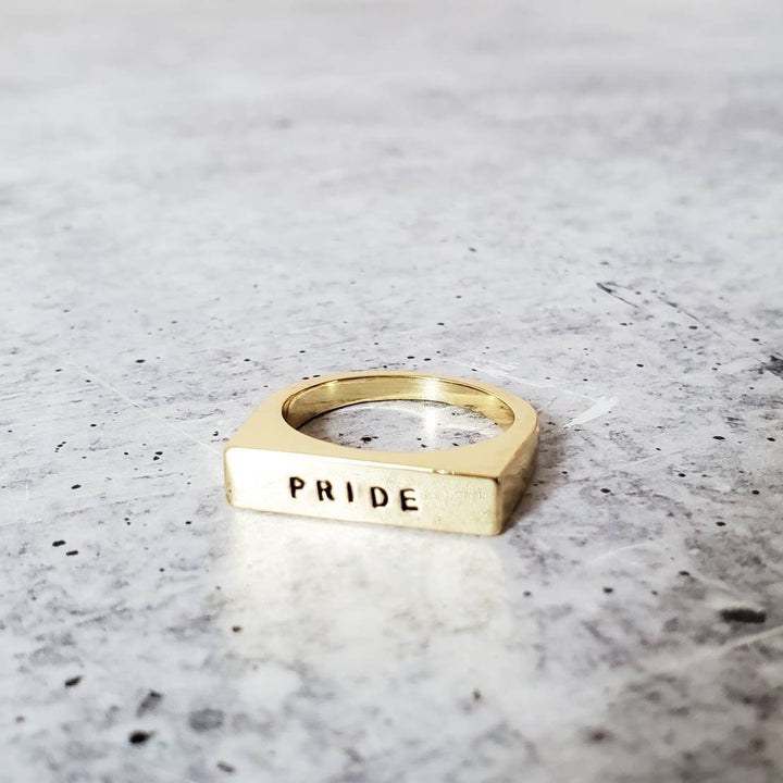 PRIDE LGBTQIA+ Flat Top Ring Salt and Sparkle