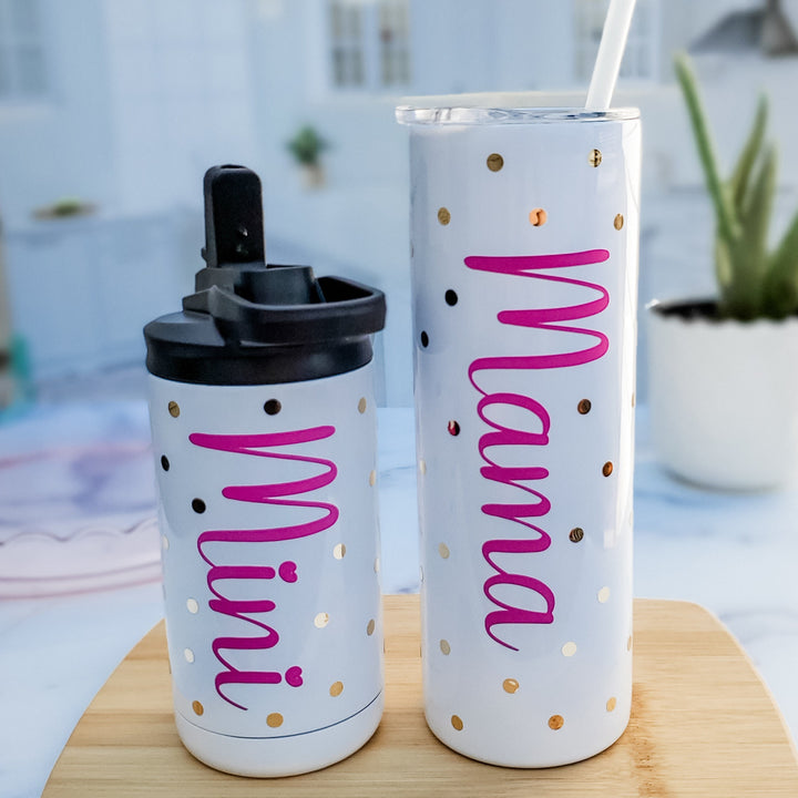 Mama and Mini Matching Insulated Tumbler Set Salt and Sparkle