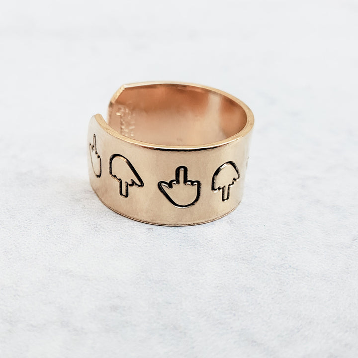 Gold Middle Finger Ring Salt and Sparkle