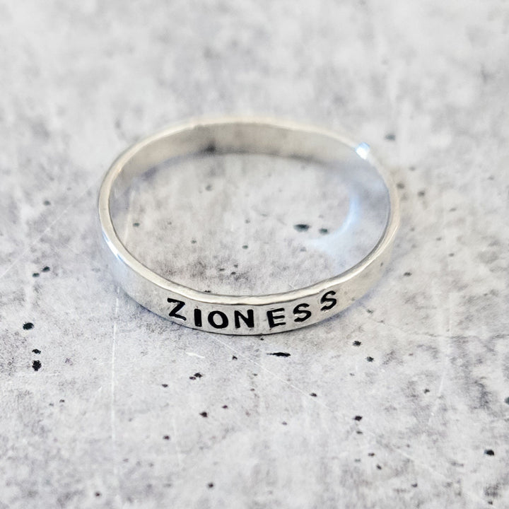 Zioness Sterling Silver Band Ring | Gold Jewish Pride Jewelry for Her Salt and Sparkle