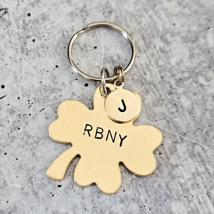 Personalized Lucky Four Leaf Clover Keychain