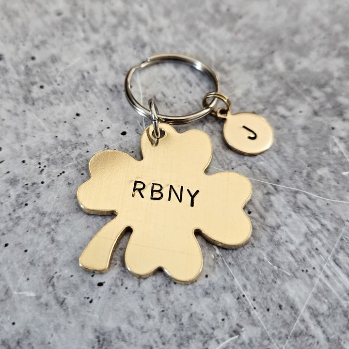 Personalized Lucky Four Leaf Clover Keychain