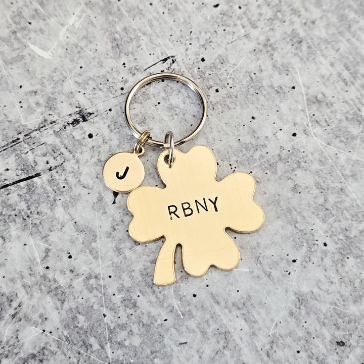 Personalized Lucky Four Leaf Clover Keychain