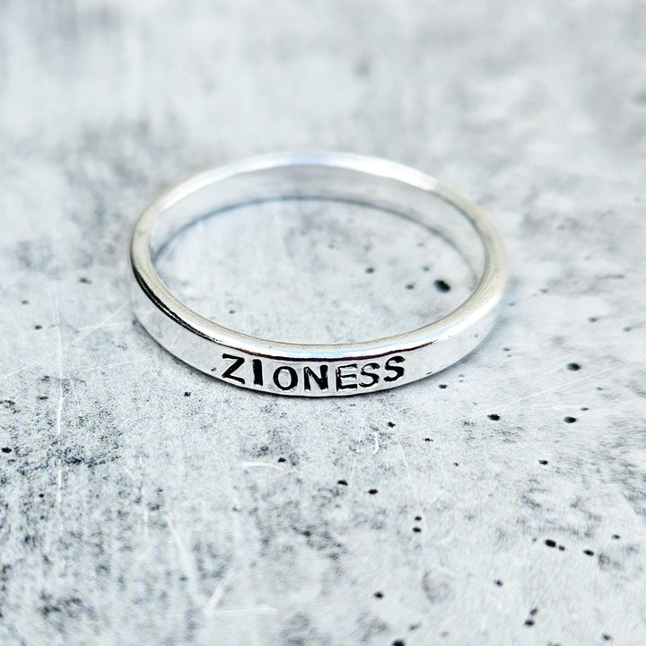 Zioness Sterling Silver Band Ring | Gold Jewish Pride Jewelry for Her Salt and Sparkle