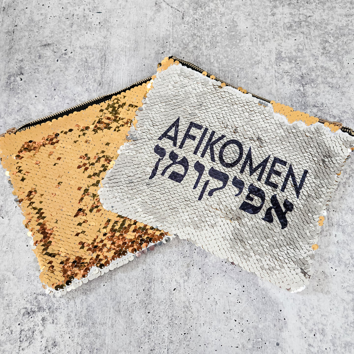 Afikomen Pouch | Sequined Secret Message Passover Seder Decor Salt and Sparkle