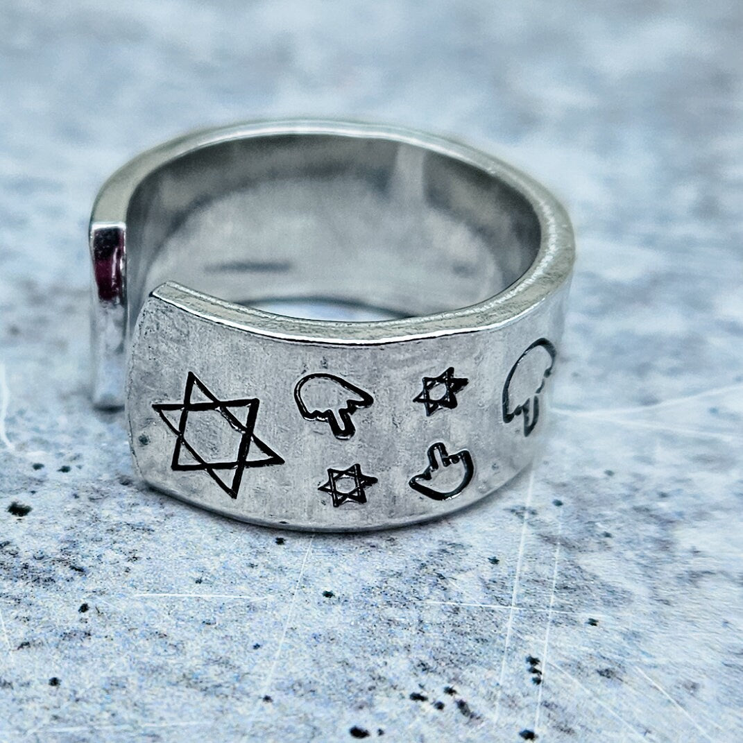 Magen David Middle Finger Ring - Funny Jewish Star Jewelry Salt and Sparkle
