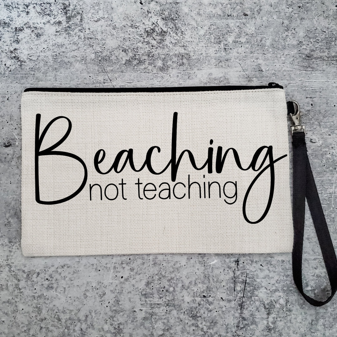 Beaching Not Teaching Teacher Appreciation Gift - Teacher Tote Bag for Summer Salt and Sparkle