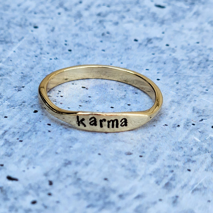 KARMA Dainty Gold  or Silver Ring Salt and Sparkle