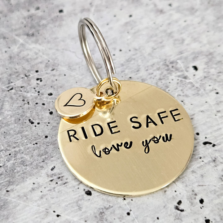 Ride Safe Love You Keychain - Gift for Motorcycle Husband from Wife Salt and Sparkle