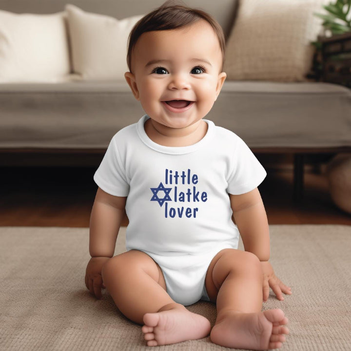 Little Latke Lover Chanukah Baby Bodysuit, Funny Hanukkah Toddler Tee Shirt, Matching Holiday Gift Sibling Shirts for Jewish Children Salt and Sparkle