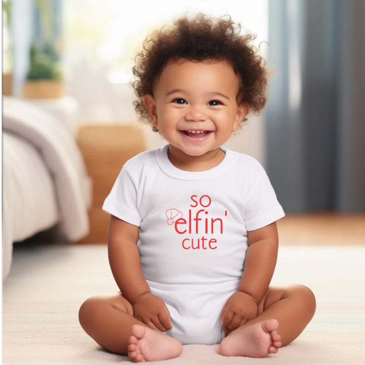 So Elfin' Cute Baby Bodysuit - Funny Unisex Bodysuit for Toddler Salt and Sparkle