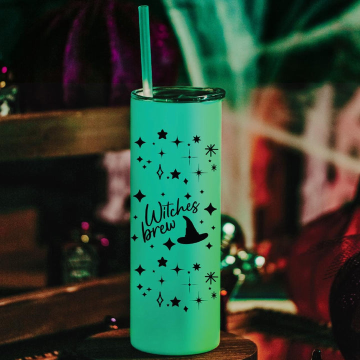 Witches Brew Fun Glow in the Dark Halloween Tumbler for Her - Cute Witch Cup for Adults Trick or Treating Salt and Sparkle