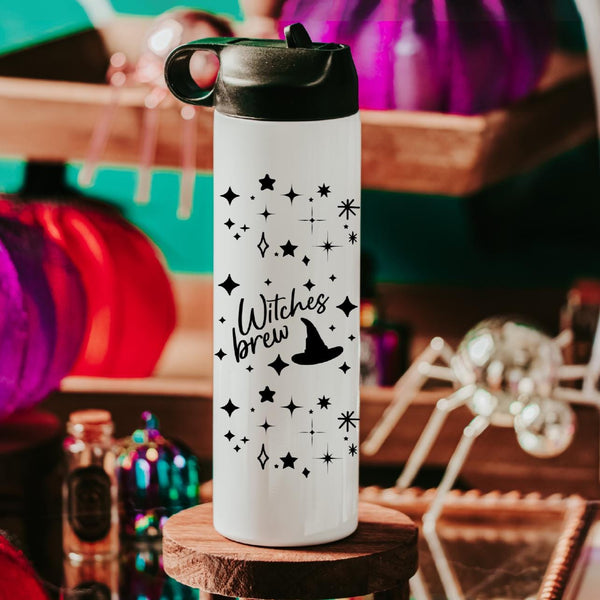 Witches Brew Halloween Water Bottle Drink Tumbler - Cute Twinkle Star Cup for Adults Trick or Treating Salt and Sparkle