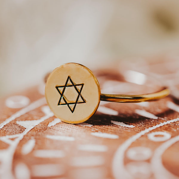 Star of David Dainty Gold Ring | Sterling Silver Jewish Star Pride Jewelry for Her Salt and Sparkle