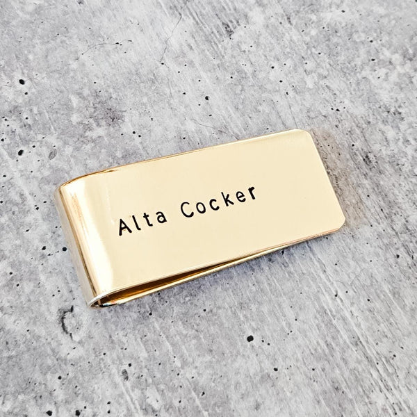 Alta Cocker Money Clip for Dad | Funny Yiddish Chanukah Gift for Grandpa Salt and Sparkle