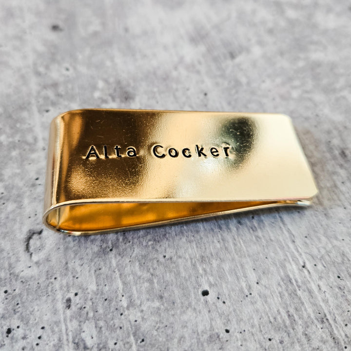 Alta Cocker Money Clip for Dad | Funny Yiddish Chanukah Gift for Grandpa Salt and Sparkle