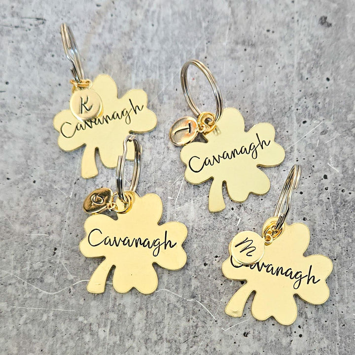 Personalized Lucky Four Leaf Clover Keychain