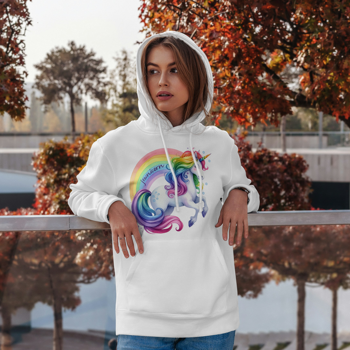 Jewnicorn Rainbow Unicorn Gender Neutral Hooded Sweatshirt Salt and Sparkle