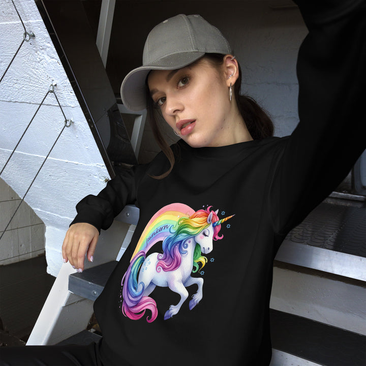 Jewnicorn Rainbow Round Neck Unisex Sweatshirt Salt and Sparkle