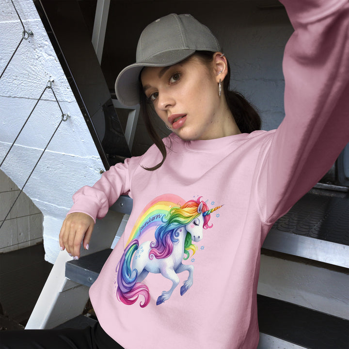 Jewnicorn Rainbow Round Neck Unisex Sweatshirt Salt and Sparkle