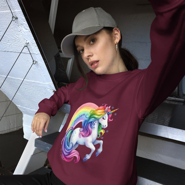 Jewnicorn Rainbow Round Neck Unisex Sweatshirt Salt and Sparkle