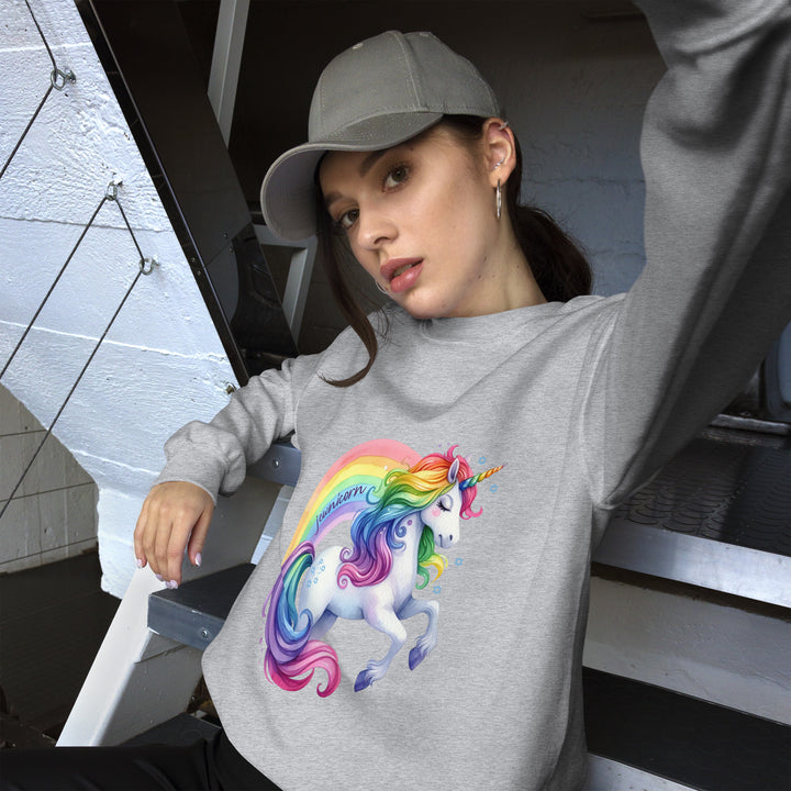 Jewnicorn Rainbow Round Neck Unisex Sweatshirt Salt and Sparkle