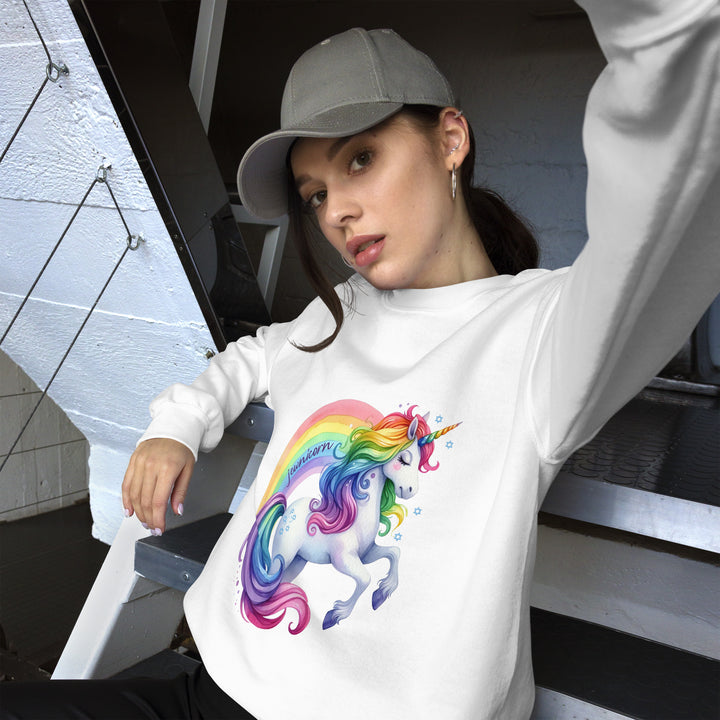 Jewnicorn Rainbow Round Neck Unisex Sweatshirt Salt and Sparkle