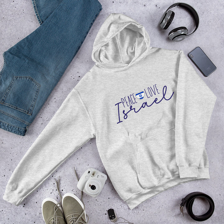 Peace Love Israel Gender Neutral Hoodie Salt and Sparkle