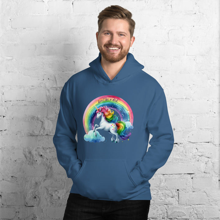 Don't Be a Dick Rainbow Unicorn Gender Neutral Hoodie Salt and Sparkle