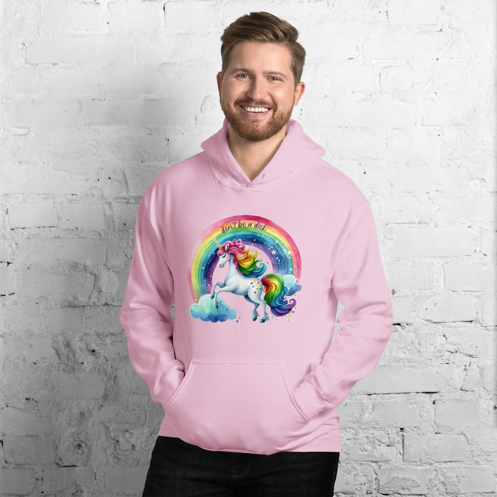 Don't Be a Dick Rainbow Unicorn Gender Neutral Hoodie Salt and Sparkle