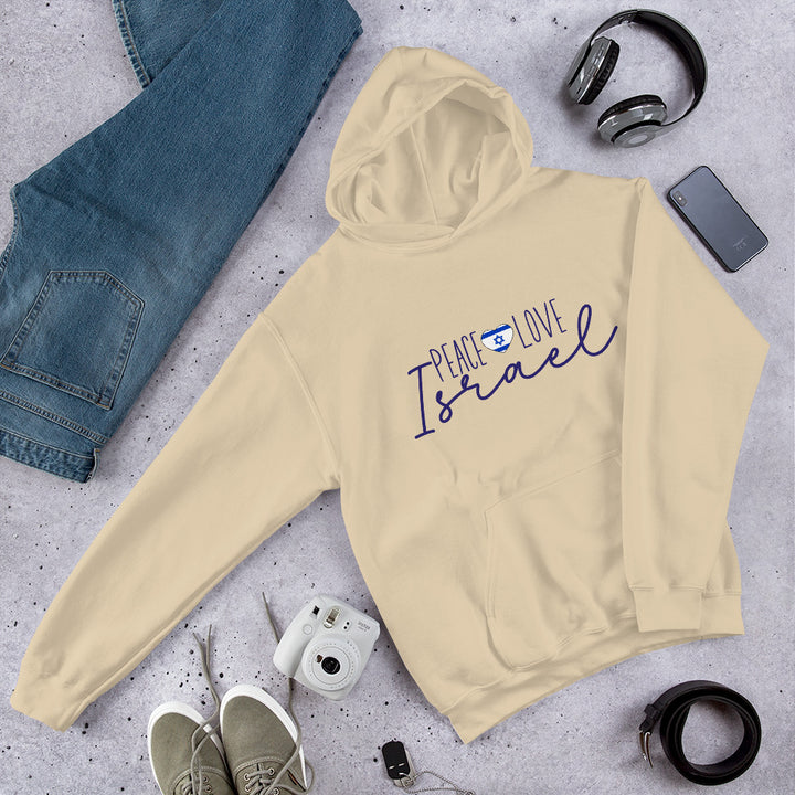 Peace Love Israel Gender Neutral Hoodie Salt and Sparkle