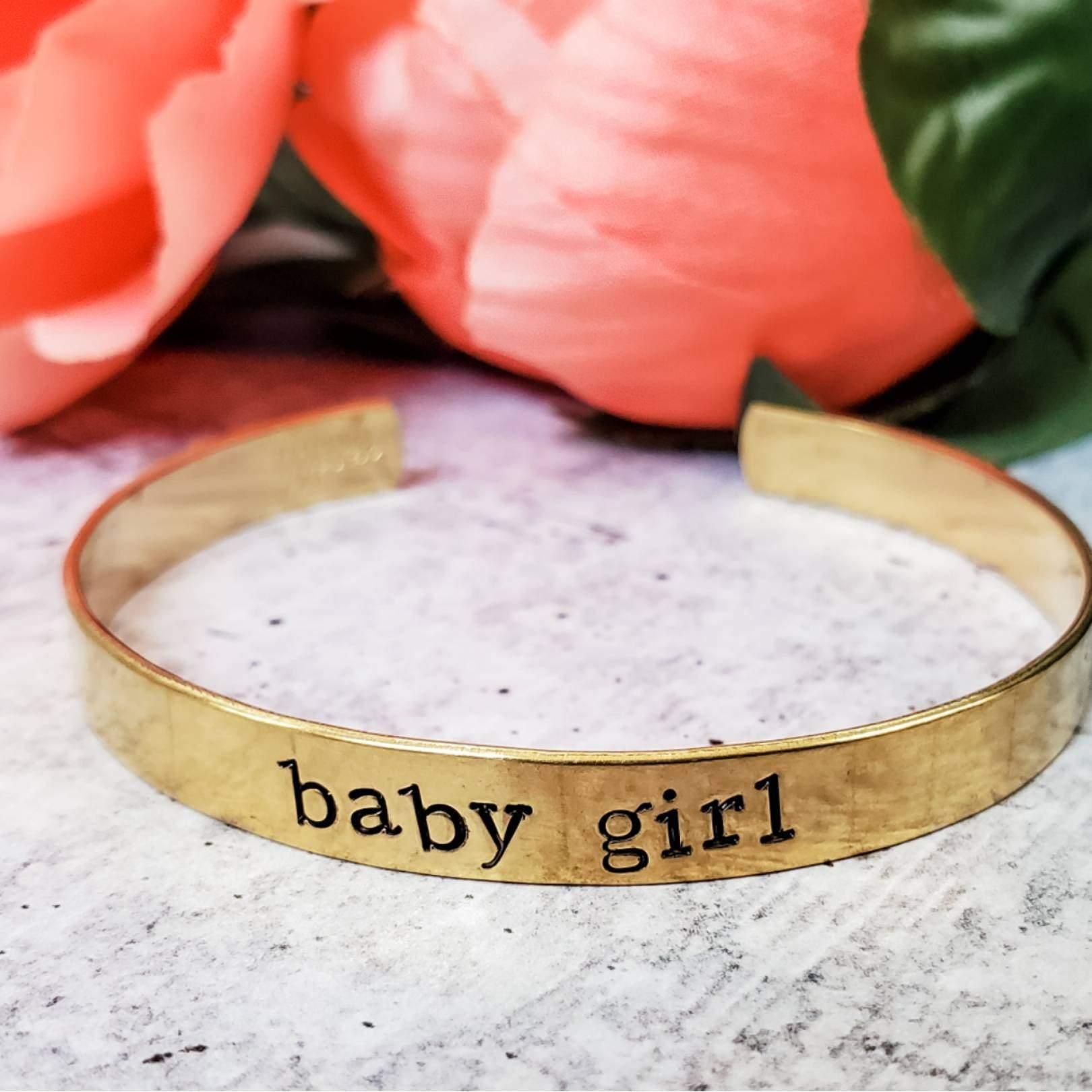 BABY GIRL Stacking Cuff Bracelet Salt and Sparkle