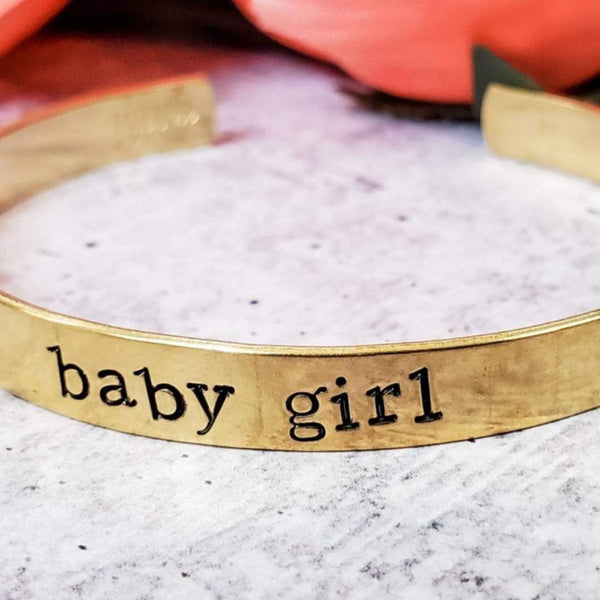 BABY GIRL Stacking Cuff Bracelet Salt and Sparkle