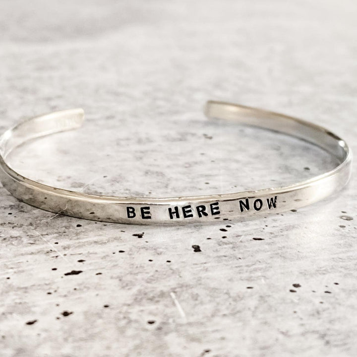 BE HERE NOW Skinny Cuff Bracelet Salt and Sparkle