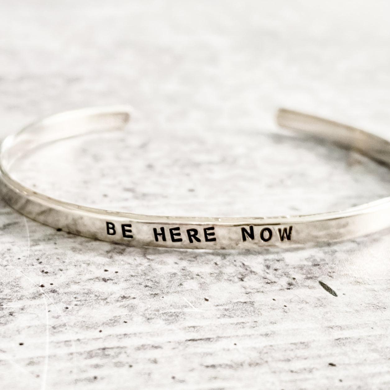 BE HERE NOW Skinny Cuff Bracelet Salt and Sparkle