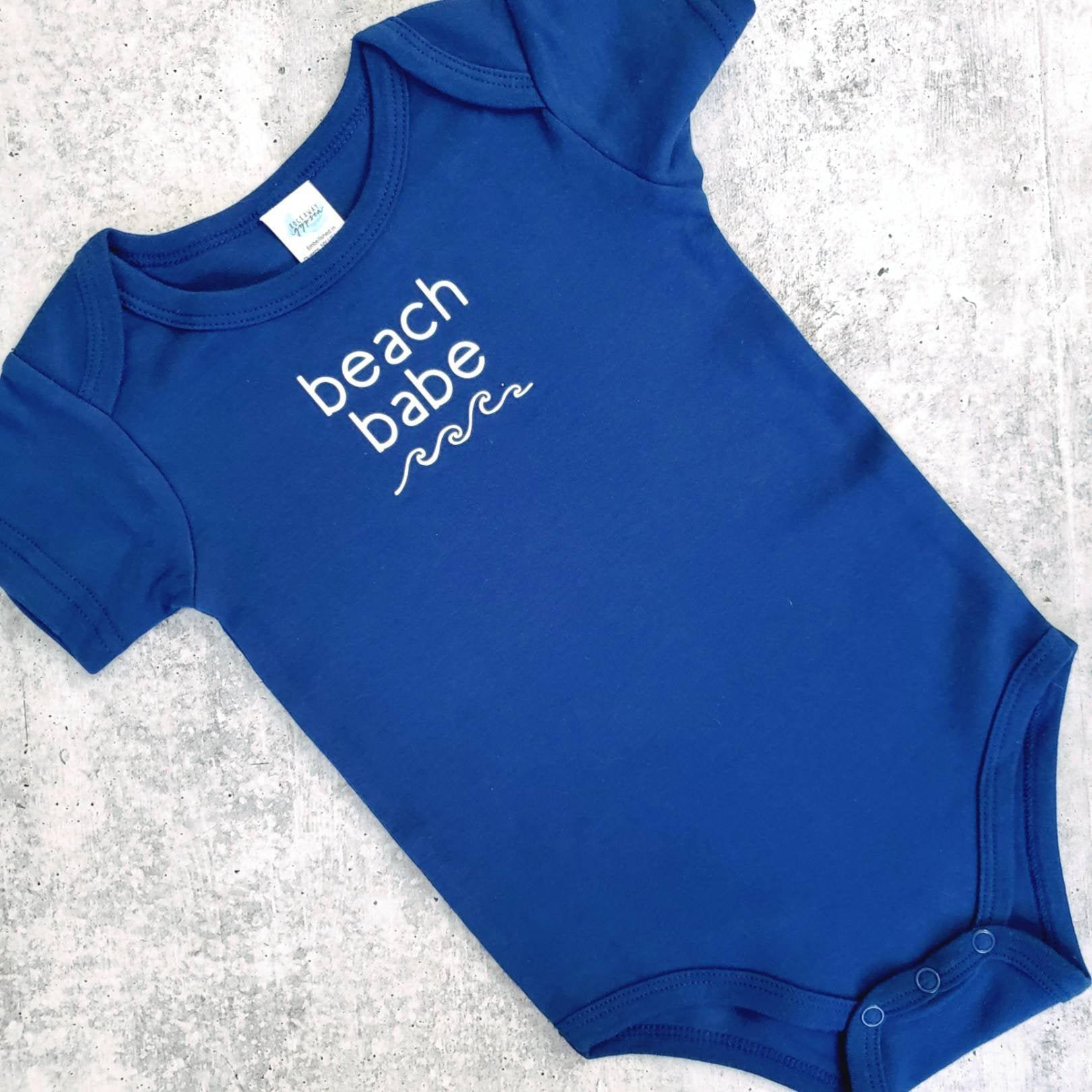 BEACH BABE Short Sleeve Baby Bodysuit OR Toddler Tee Salt and Sparkle