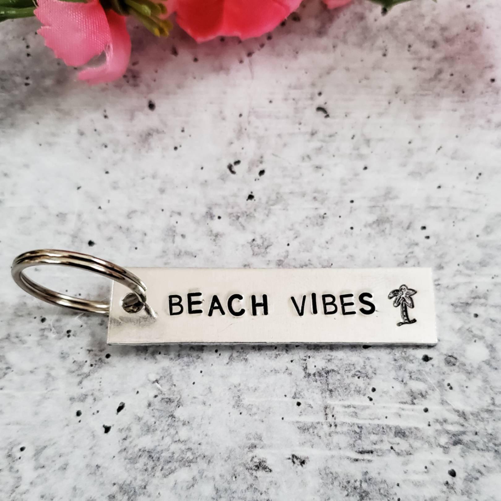 BEACH VIBES  Bar Keychain Salt and Sparkle
