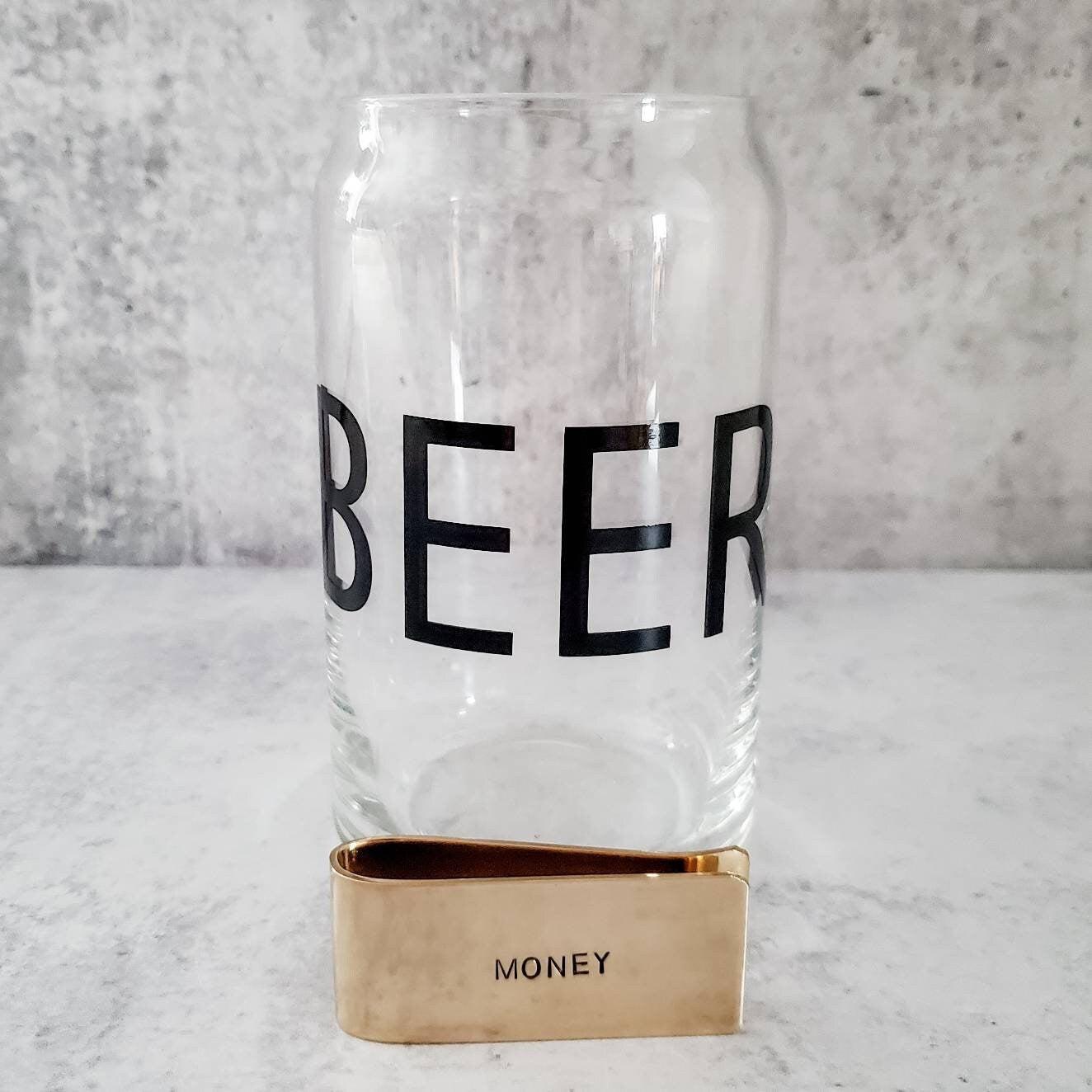 BEER MONEY Glass and Money Clip Gift Salt and Sparkle