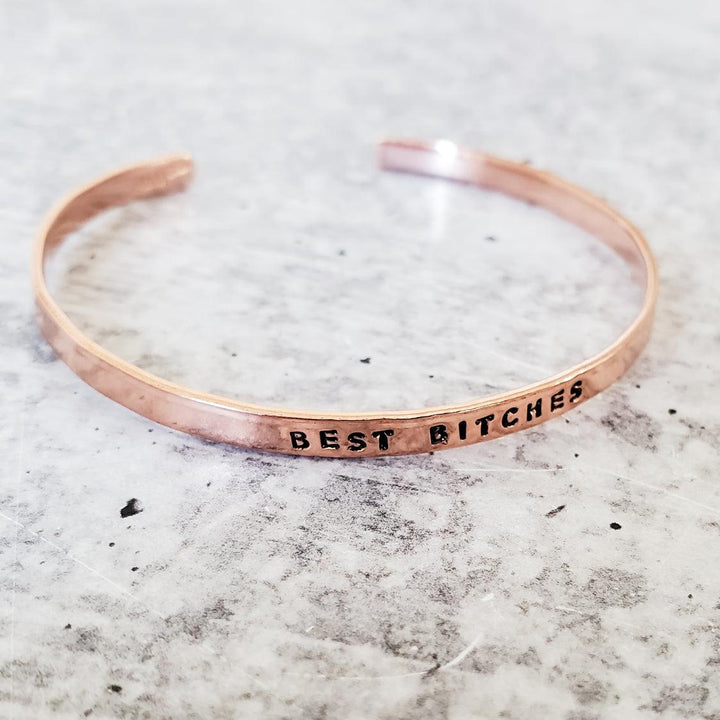 BEST BITCHES Skinny Cuff Bracelet Salt and Sparkle