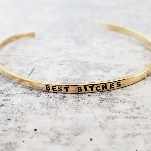 BEST BITCHES Skinny Cuff Bracelet Salt and Sparkle