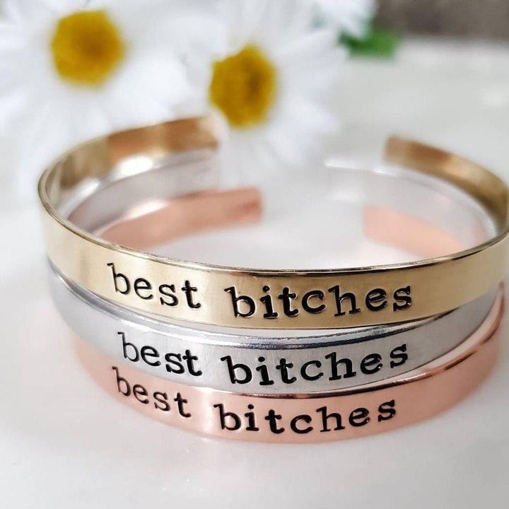 BEST BITCHES Stacking Cuff Bracelet Salt and Sparkle