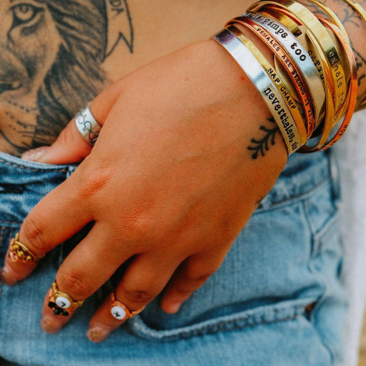 BRUNCH SO HARD Skinny Cuff Bracelet Salt and Sparkle