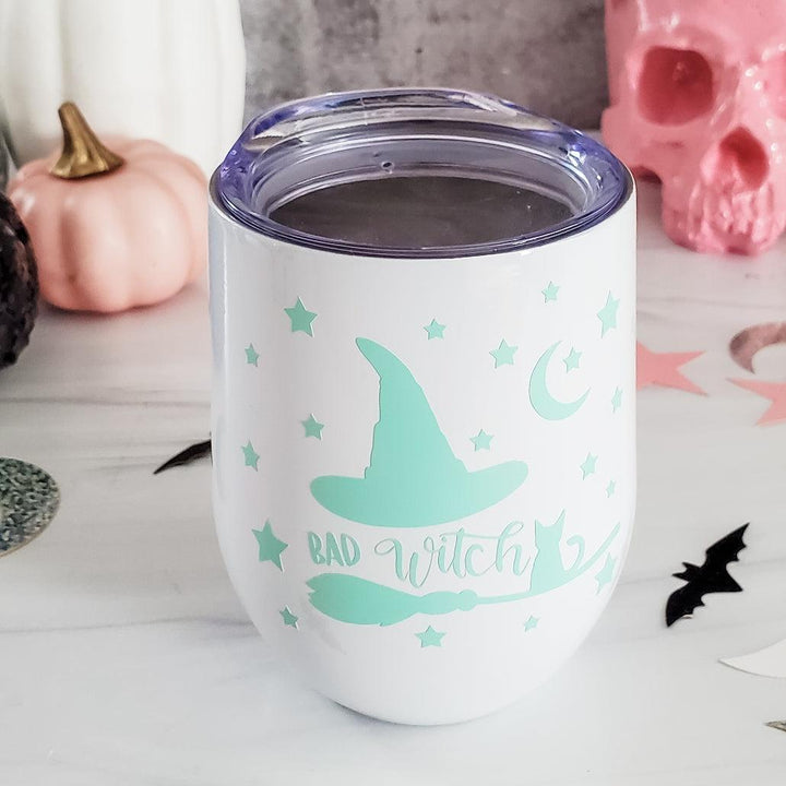 Bad Witch Pastel Halloween Wine Tumbler Salt and Sparkle