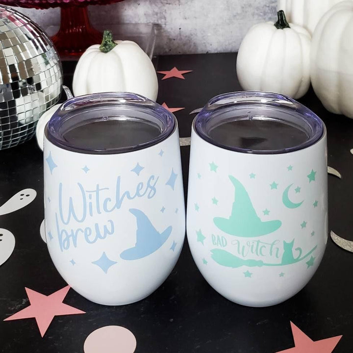 Bad Witch Pastel Halloween Wine Tumbler Salt and Sparkle