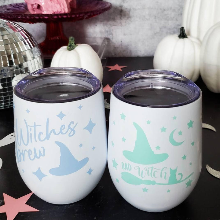 Bad Witch Pastel Halloween Wine Tumbler Salt and Sparkle