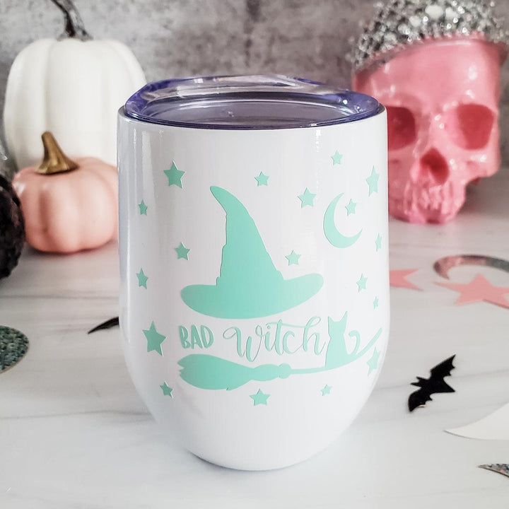 Bad Witch Pastel Halloween Wine Tumbler Salt and Sparkle