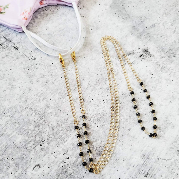 Black Crystals Glasses Chain Salt and Sparkle