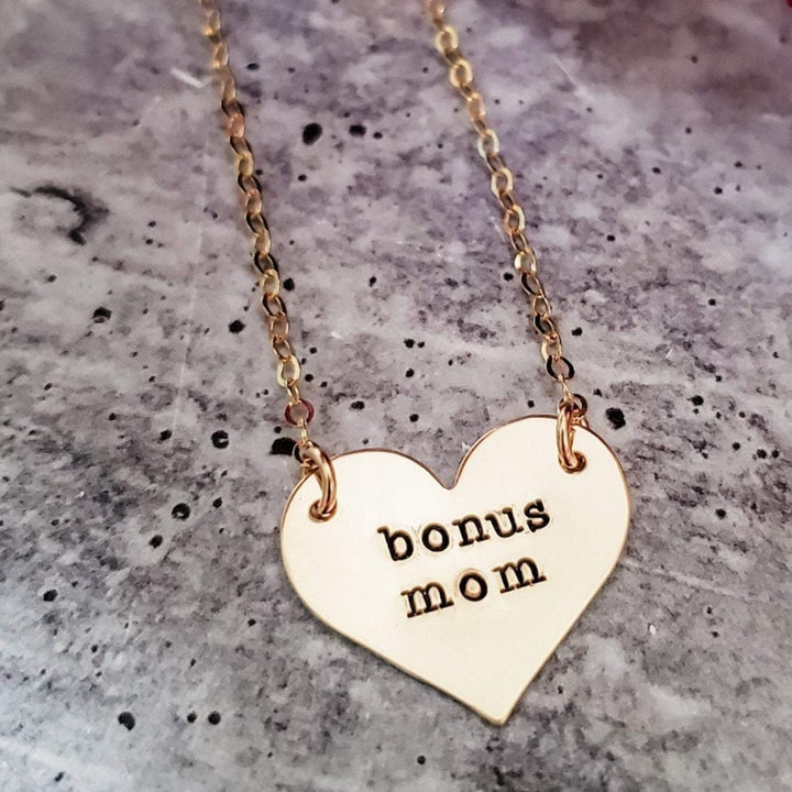 Bonus Mom Heart Necklace Salt and Sparkle