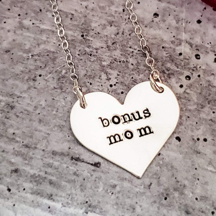 Bonus Mom Heart Necklace Salt and Sparkle